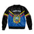 Personalised Ecuador Sleeve Zip Bomber Jacket Ecuadorian Coat Of Arms Black Version - Wonder Print Shop