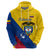 Personalised Colombia Hoodie Colombian Coat Of Arms With Andean Condor - Wonder Print Shop