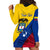 Personalised Colombia Hoodie Dress Colombian Coat Of Arms With Andean Condor - Wonder Print Shop