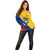 Personalised Colombia Off Shoulder Sweater Colombian Coat Of Arms With Andean Condor - Wonder Print Shop