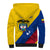 Personalised Colombia Sherpa Hoodie Colombian Coat Of Arms With Andean Condor - Wonder Print Shop