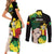 Benin National Day Couples Matching Short Sleeve Bodycon Dress and Long Sleeve Button Shirt Happy 64th Independence Anniversary Yellow Allamanda - Wonder Print Shop