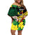 Benin National Day Family Matching Off Shoulder Short Dress and Hawaiian Shirt Happy 64th Independence Anniversary Yellow Allamanda - Wonder Print Shop