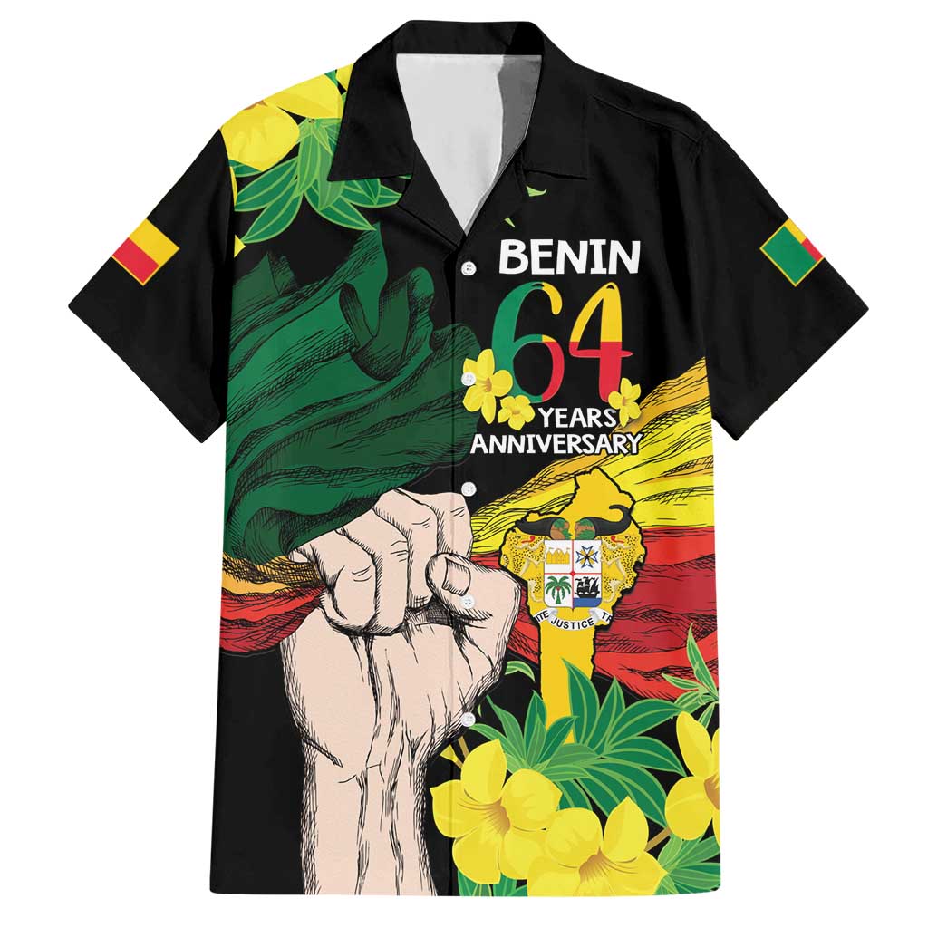 Benin National Day Hawaiian Shirt Happy 64th Independence Anniversary Yellow Allamanda - Wonder Print Shop