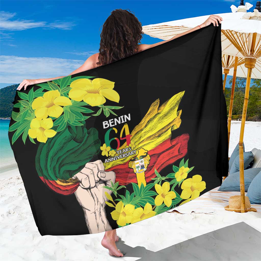 Benin National Day Sarong Happy 64th Independence Anniversary Yellow Allamanda - Wonder Print Shop