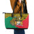 Personalised Benin National Day Leather Tote Bag Coat Of Arms With Leopard African Pattern - Wonder Print Shop