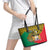 Personalised Benin National Day Leather Tote Bag Coat Of Arms With Leopard African Pattern - Wonder Print Shop