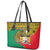 Personalised Benin National Day Leather Tote Bag Coat Of Arms With Leopard African Pattern - Wonder Print Shop