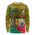 Personalised Benin National Day Long Sleeve Shirt Coat Of Arms With Leopard African Pattern - Wonder Print Shop