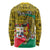 Personalised Benin National Day Long Sleeve Shirt Coat Of Arms With Leopard African Pattern - Wonder Print Shop