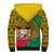 Personalised Benin National Day Sherpa Hoodie Coat Of Arms With Leopard African Pattern - Wonder Print Shop