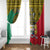 Personalised Benin National Day Window Curtain Coat Of Arms With Leopard African Pattern