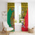 Personalised Benin National Day Window Curtain Coat Of Arms With Leopard African Pattern