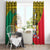 Personalised Benin National Day Window Curtain Coat Of Arms With Leopard African Pattern