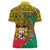 Personalised Benin National Day Women Polo Shirt Coat Of Arms With Leopard African Pattern