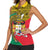 Personalised Benin National Day Women Sleeveless Polo Shirt Coat Of Arms With Leopard African Pattern