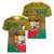 Personalised Benin National Day Women V-Neck T-Shirt Coat Of Arms With Leopard African Pattern