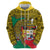 Personalised Benin National Day Zip Hoodie Coat Of Arms With Leopard African Pattern