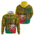 Personalised Benin National Day Zip Hoodie Coat Of Arms With Leopard African Pattern