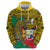 Personalised Benin National Day Zip Hoodie Coat Of Arms With Leopard African Pattern