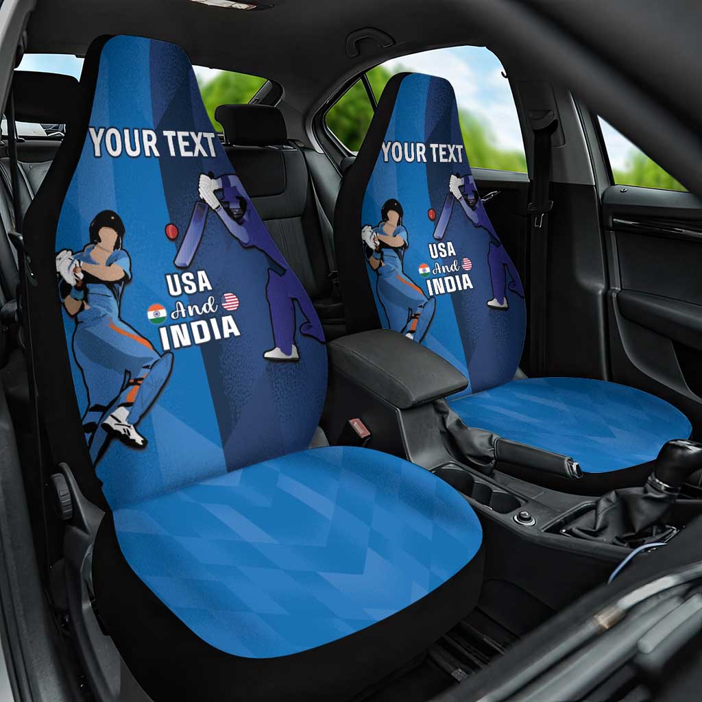 Custom USA and India Cricket Car Seat Cover 2024 Together Dynamic Style - Wonder Print Shop