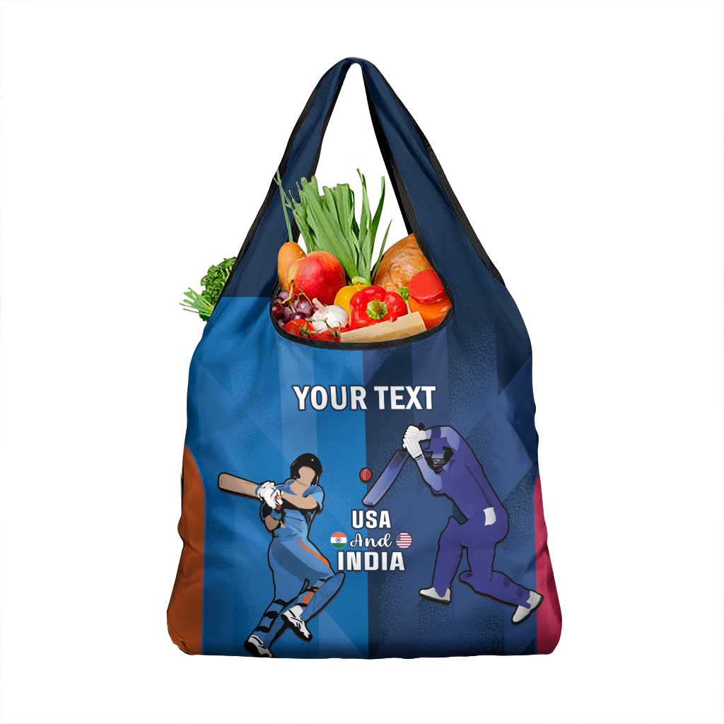 Custom USA and India Cricket Grocery Bag 2024 Together Dynamic Style