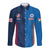 Custom USA and India Cricket Long Sleeve Button Shirt 2024 Together Dynamic Style - Wonder Print Shop