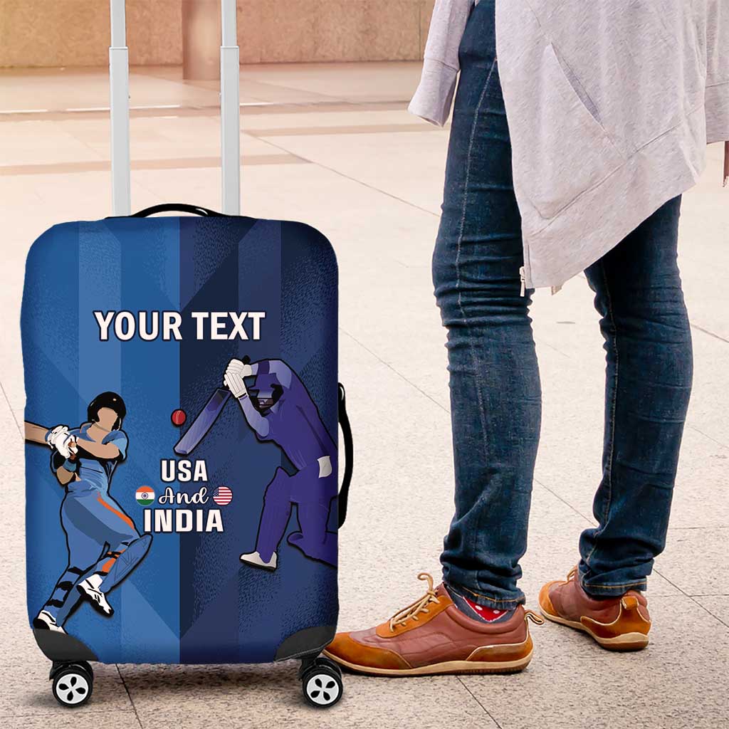 Custom USA and India Cricket Luggage Cover 2024 Together Dynamic Style - Wonder Print Shop