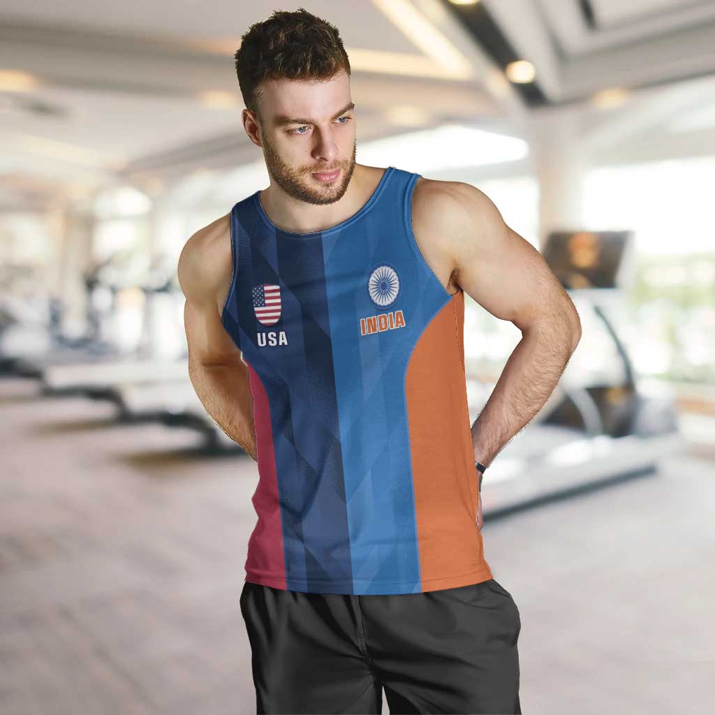 Custom USA and India Cricket Men Tank Top 2024 Together Dynamic Style - Wonder Print Shop