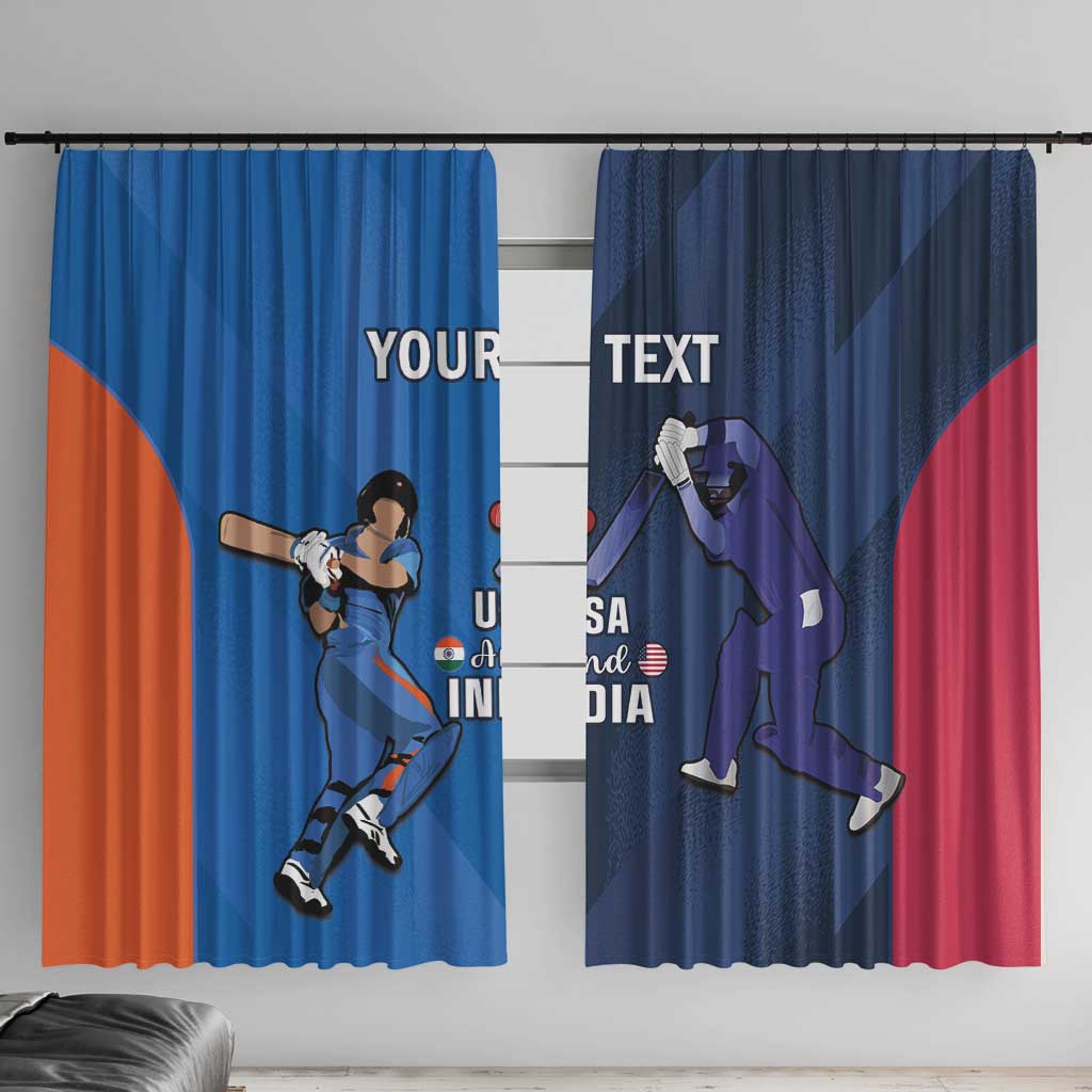 Custom USA and India Cricket Window Curtain 2024 Together Dynamic Style