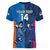 Custom USA and India Cricket Women V-Neck T-Shirt 2024 Together Dynamic Style