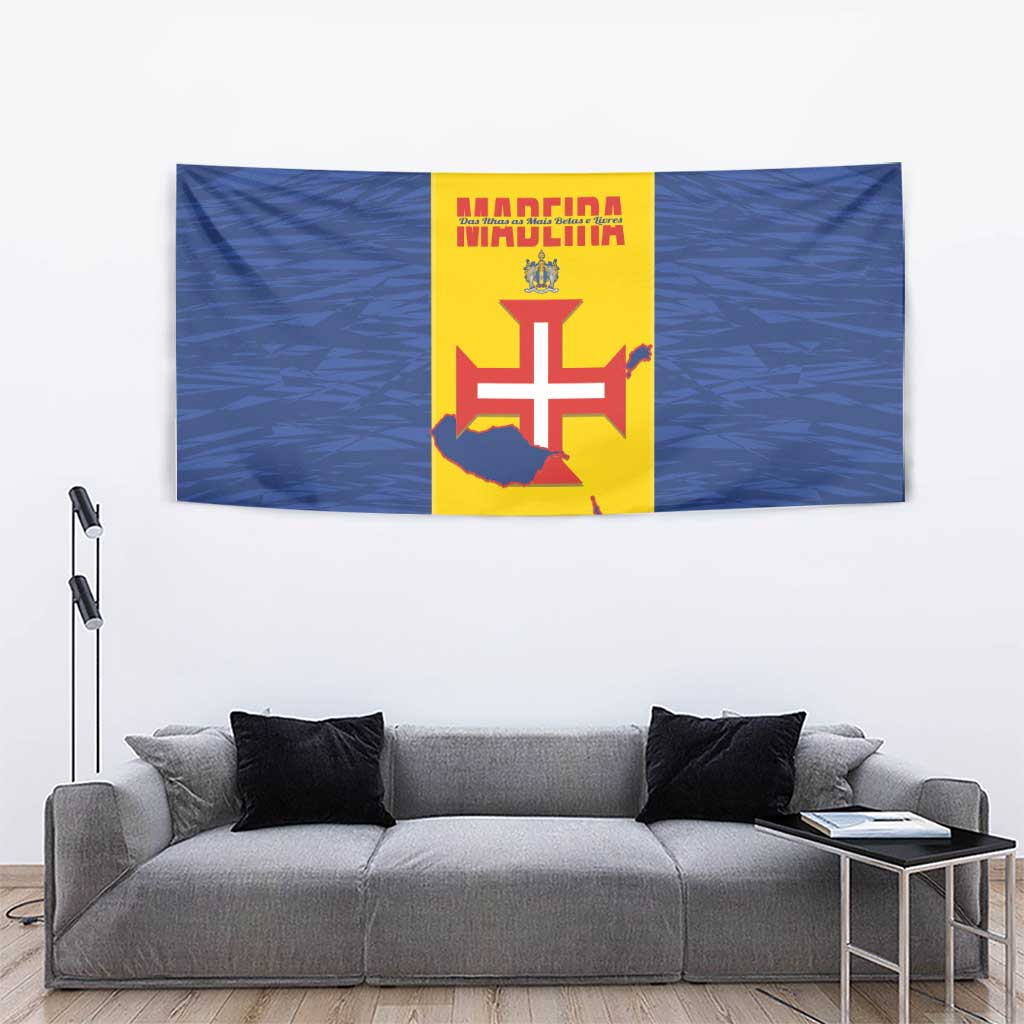 Maderia Day Tapestry Pearl of the Atlantic Flag Style - Wonder Print Shop