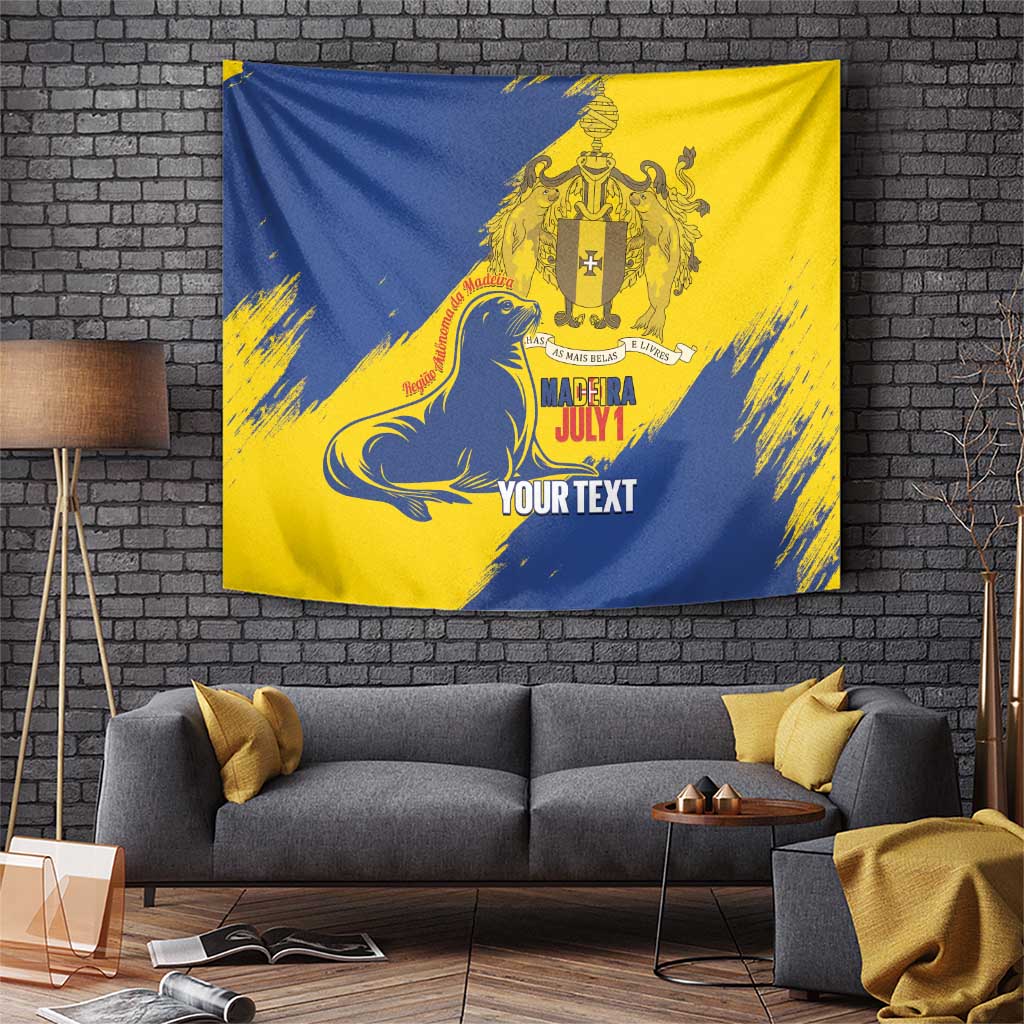 Personalised Maderia Day Tapestry July 1 Monk Seal Grunge Style - Wonder Print Shop