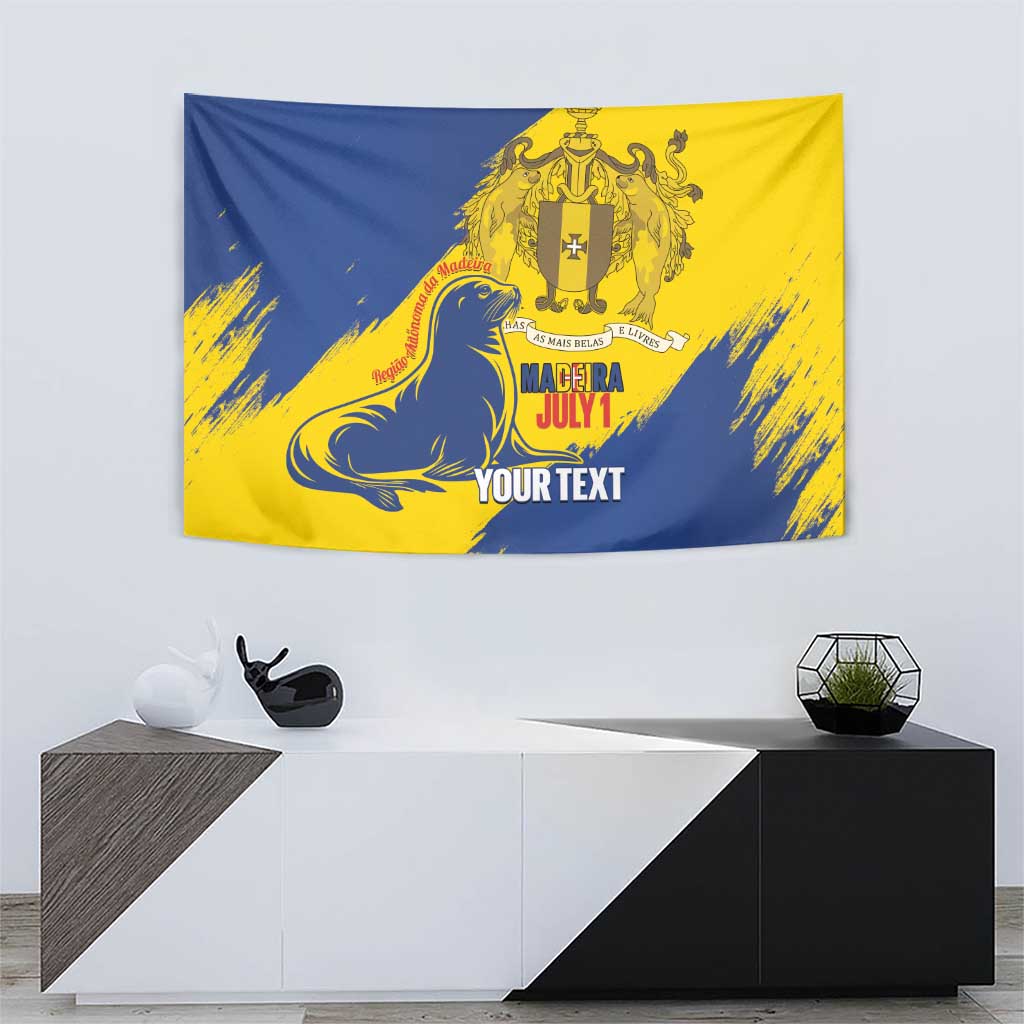Personalised Maderia Day Tapestry July 1 Monk Seal Grunge Style - Wonder Print Shop