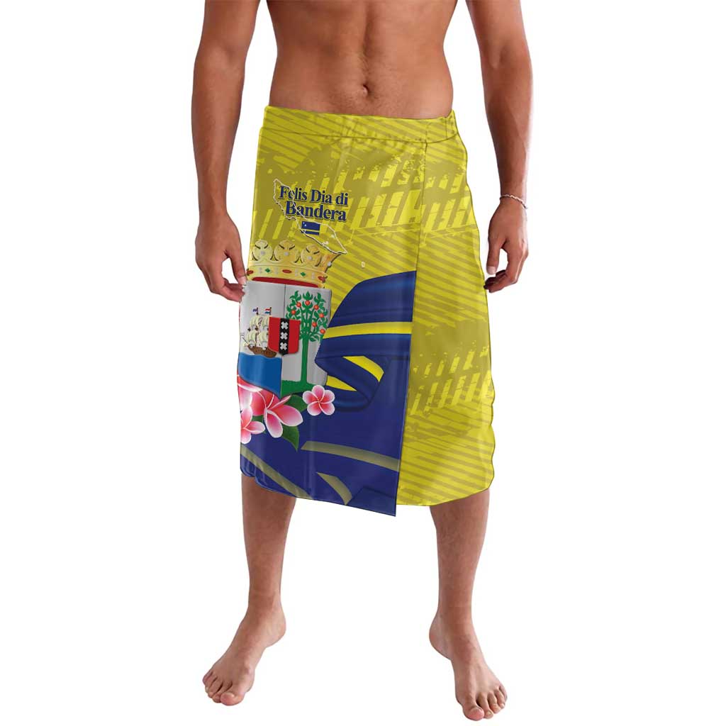 Curacao Flag Day Lavalava Felis Dia di Bandera Pink Plumeria - Wonder Print Shop
