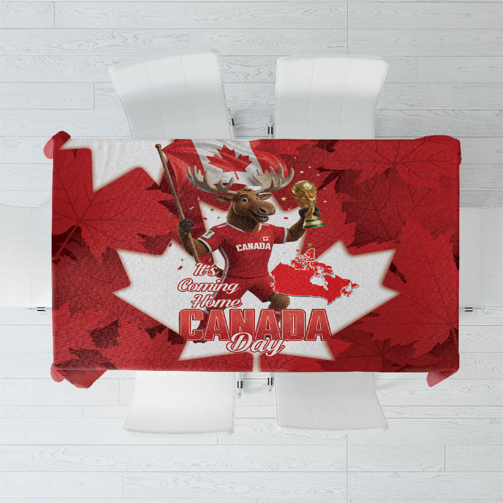 Canada Day Proud 2026 Tablecloth Canadian Moose Soccer Is Coming Home