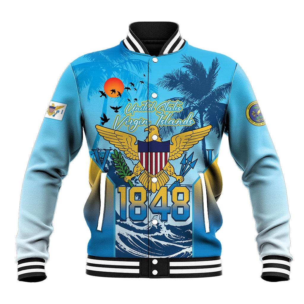 US Virgin Islands Independence Day Personalized Baseball Jacket 1848 Proud Palm Tropical Style