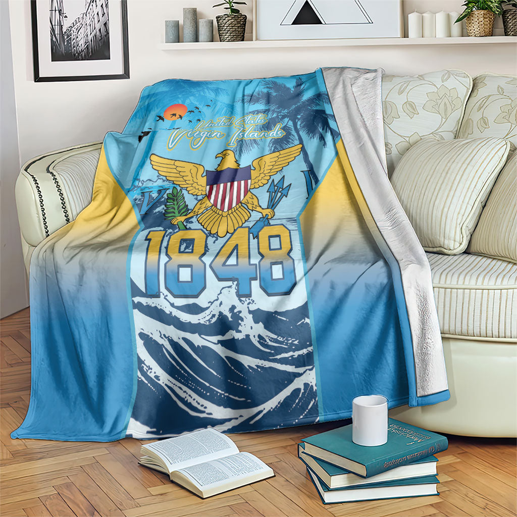 US Virgin Islands Independence Day Blanket 1848 Proud Palm Tropical Style