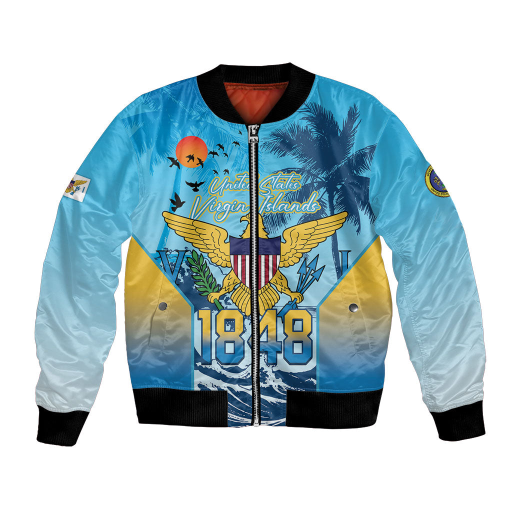 US Virgin Islands Independence Day Personalized Bomber Jacket 1848 Proud Palm Tropical Style
