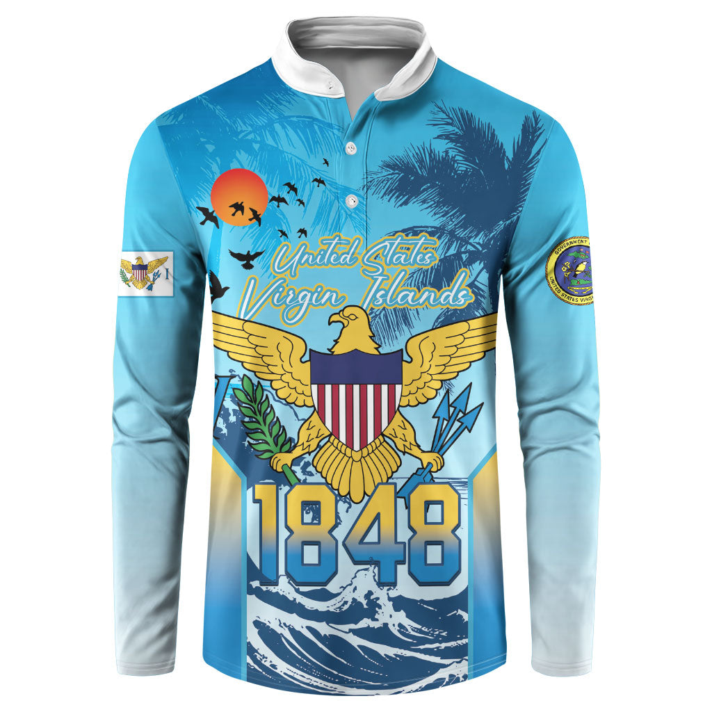 US Virgin Islands Independence Day Personalized Button Sweatshirt 1848 Proud Palm Tropical Style
