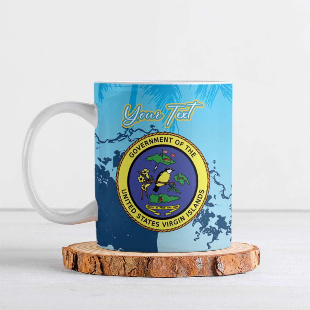 US Virgin Islands Independence Day Personalized Ceramic Mug 1848 Proud Palm Tropical Style