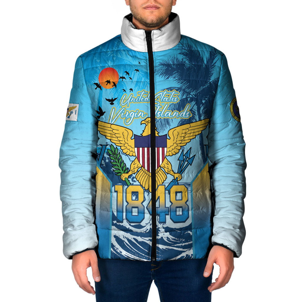 US Virgin Islands Independence Day Personalized Padded Jacket 1848 Proud Palm Tropical Style