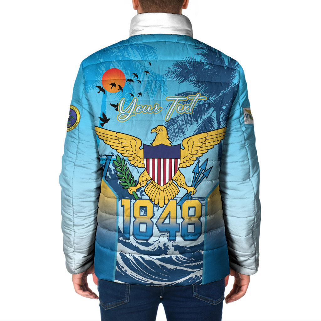 US Virgin Islands Independence Day Personalized Padded Jacket 1848 Proud Palm Tropical Style