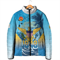 US Virgin Islands Independence Day Personalized Padded Jacket 1848 Proud Palm Tropical Style