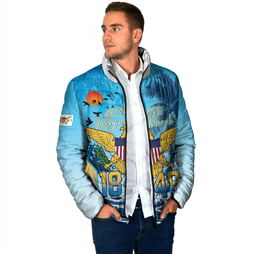 US Virgin Islands Independence Day Personalized Padded Jacket 1848 Proud Palm Tropical Style