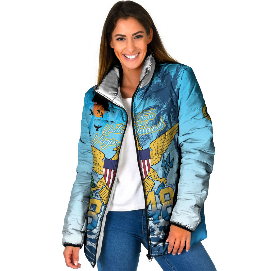 US Virgin Islands Independence Day Personalized Padded Jacket 1848 Proud Palm Tropical Style