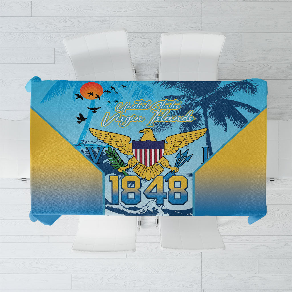 US Virgin Islands Independence Day Tablecloth 1848 Proud Palm Tropical Style