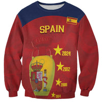 Unisex Spain football sweatshirt, red and navy, front graphic with SPAIN and stars