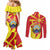 North Macedonia National Day Couples Matching Mermaid Dress and Long Sleeve Button Shirt Happy 33rd Anniversary Flag Style