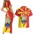 North Macedonia National Day Couples Matching Short Sleeve Bodycon Dress and Hawaiian Shirt Happy 33rd Anniversary Flag Style - Wonder Print Shop